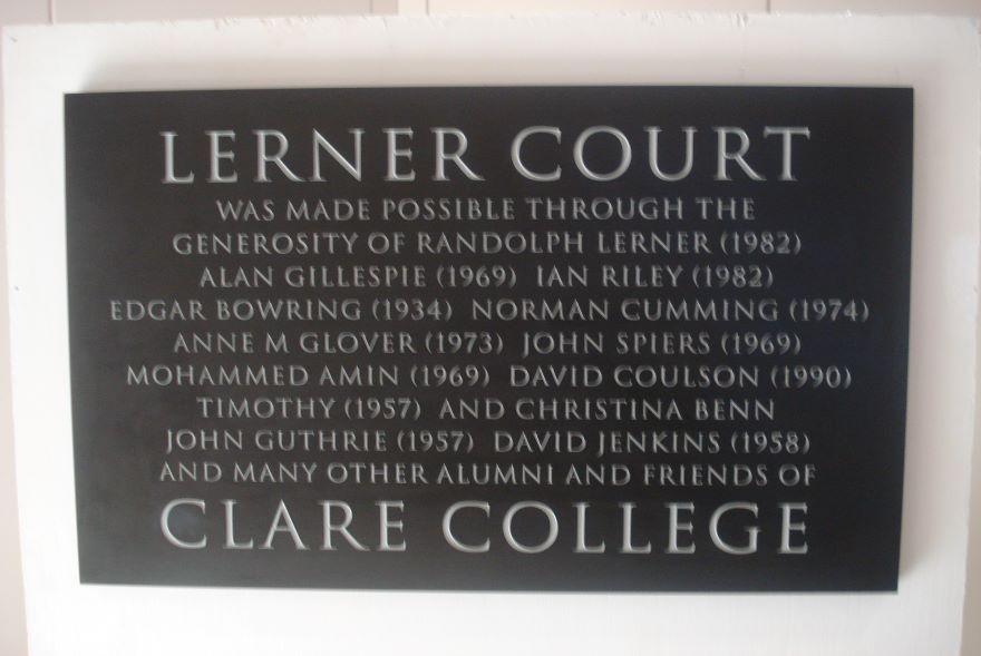 Image of Lerner Court plaque