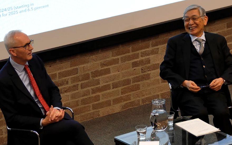CDLEPP lecture 2025 Haruhiko Kuroda and Sir Tim Hitchens at the CDLEPP lecture