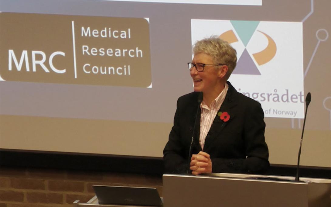 Photo of Professor Patricia Greenhalgh speaking